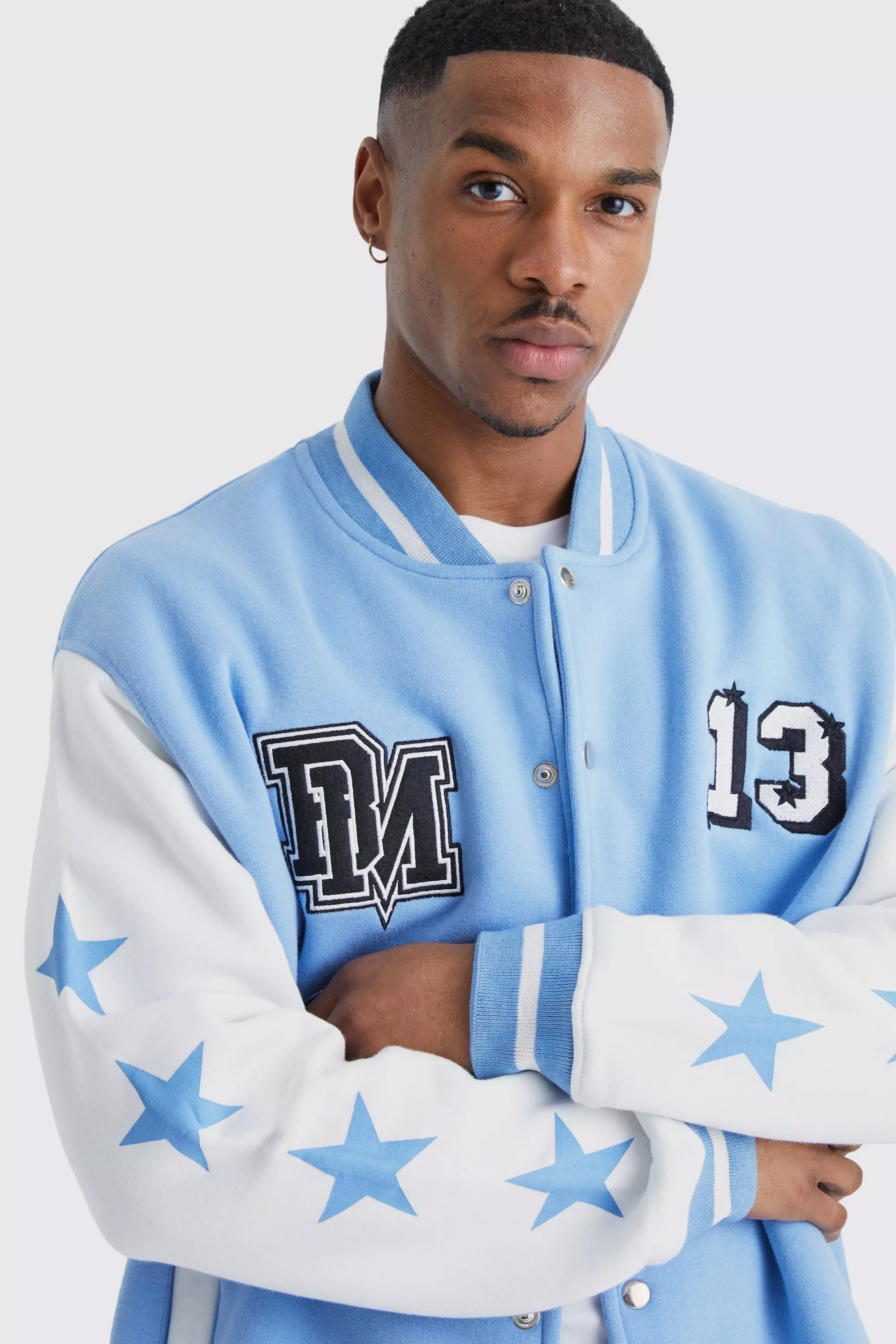 Oversized Varsity Bomber Jacket | boohooMAN USA